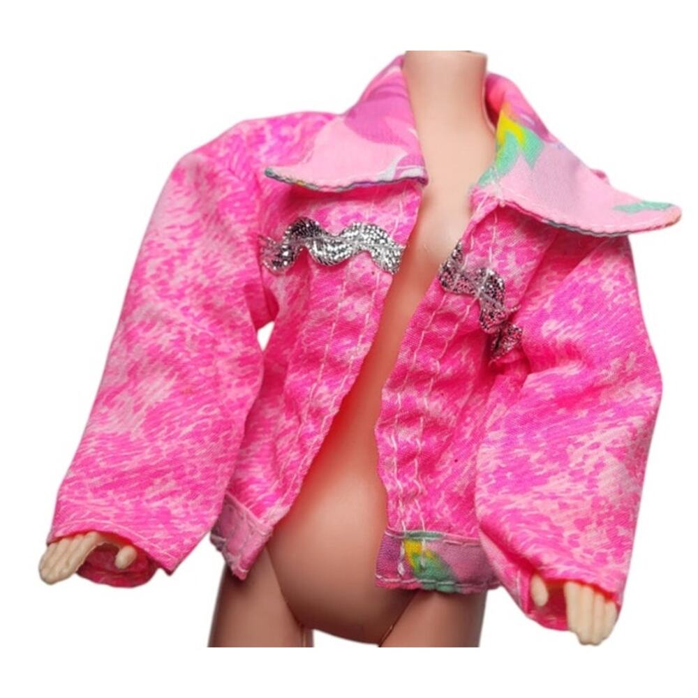 1993 Vintage Paint N Dazzle Pink Barbie Doll Jacket #10926